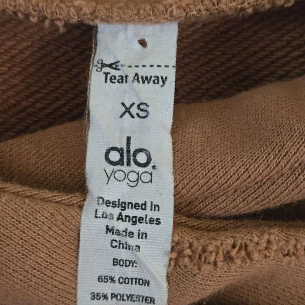 Alo Yoga Ripped Distressed Henna Rust Hoodie ASO DC Legends Size XS